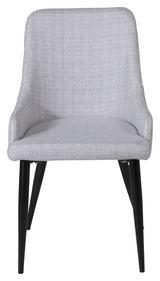 Plaza Dining chair, Gray, Black metal legs