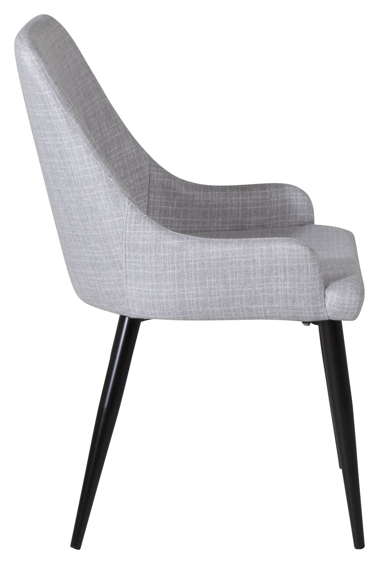 Plaza Dining chair, Gray, Black metal legs