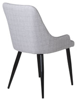 Plaza Dining chair, Gray, Black metal legs