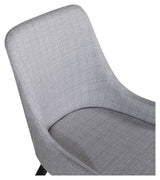 Plaza Dining chair, Gray, Black metal legs