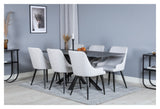 Plaza Dining chair, Gray, Black metal legs