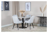 Plaza Dining chair, Gray, Black metal legs