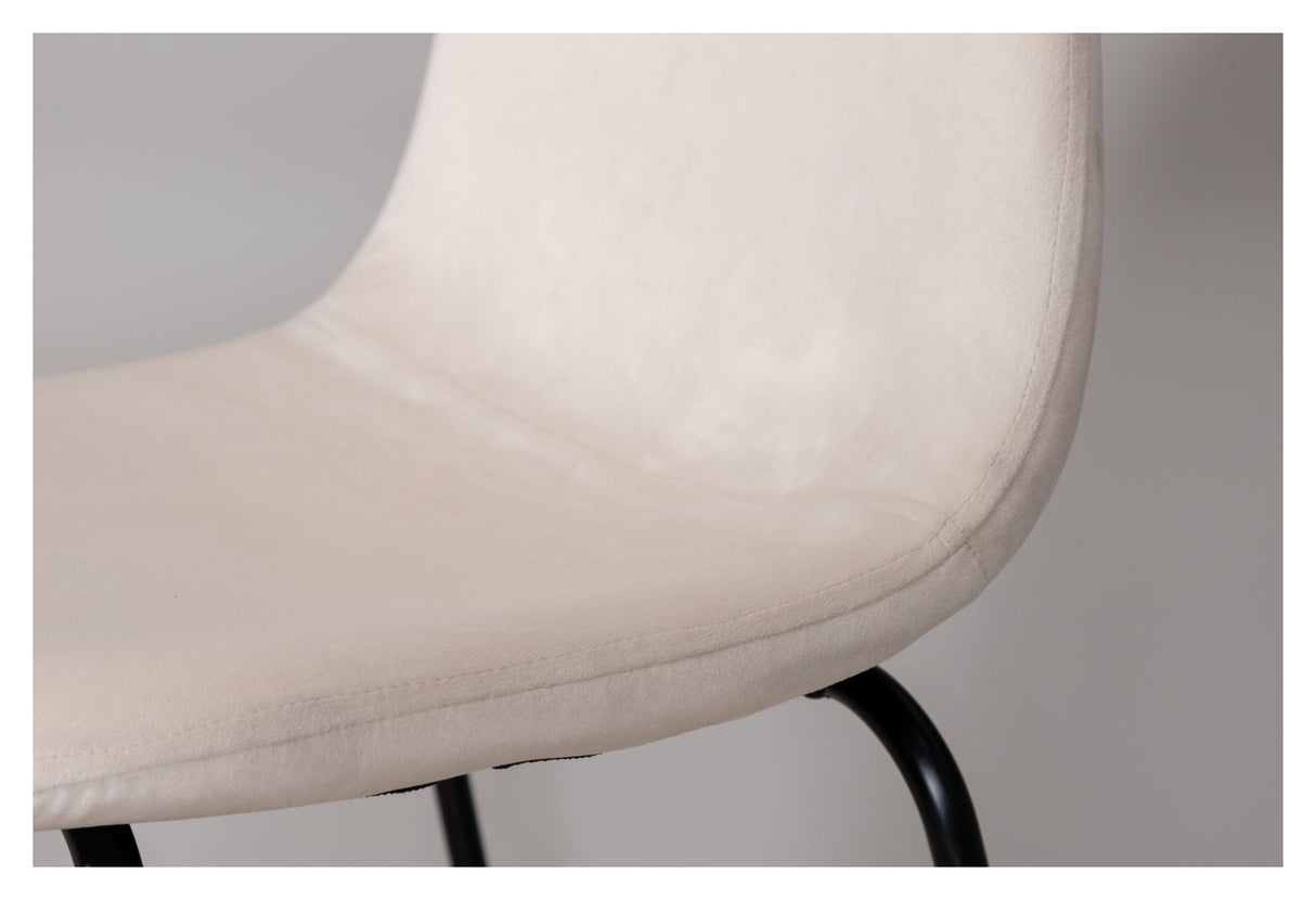 Polar Bar Chair, Beige Velvet/Black