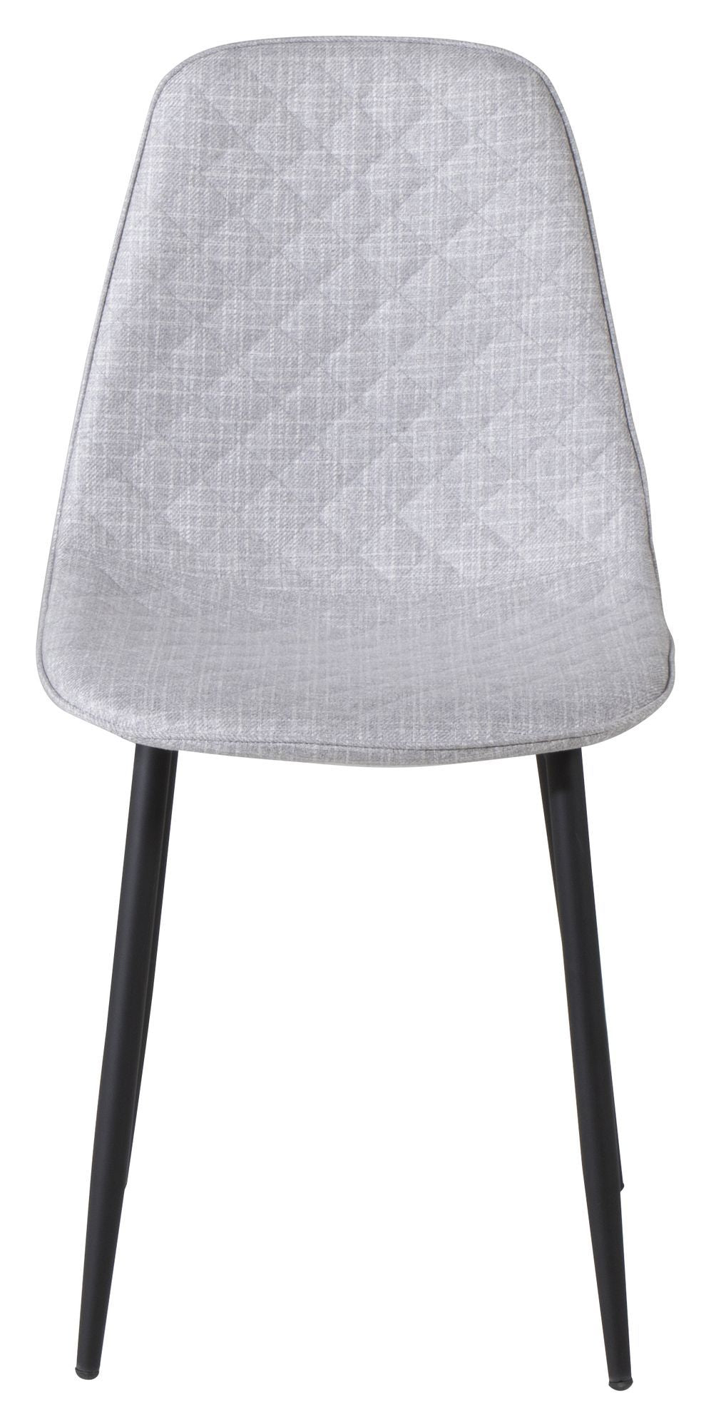 Polar Diamond Dining Chair, Gray, Black Metal Legs