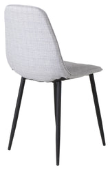 Polar Diamond Dining Chair, Gray, Black Metal Legs