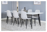 Polar Diamond Dining Chair, Gray, Black Metal Legs