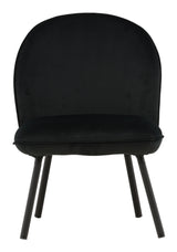 Polar Lounge Chair, Velvet, Black