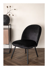 Polar Lounge Chair, Velvet, Black