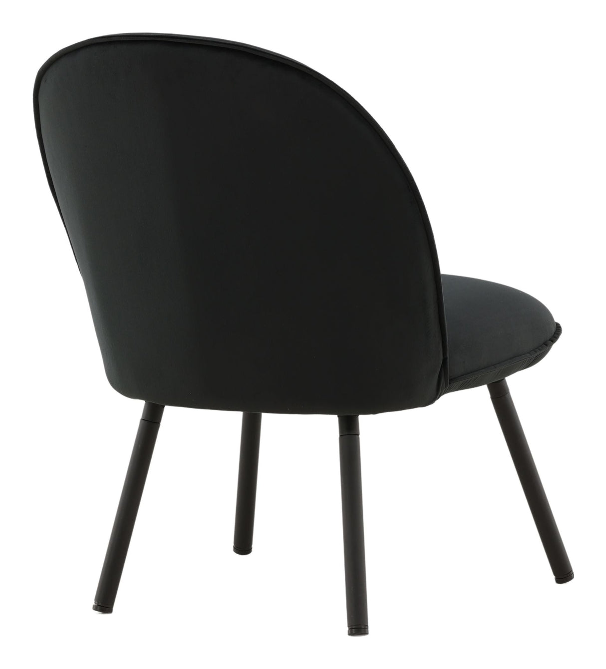 Polar Lounge Chair, Velvet, Black