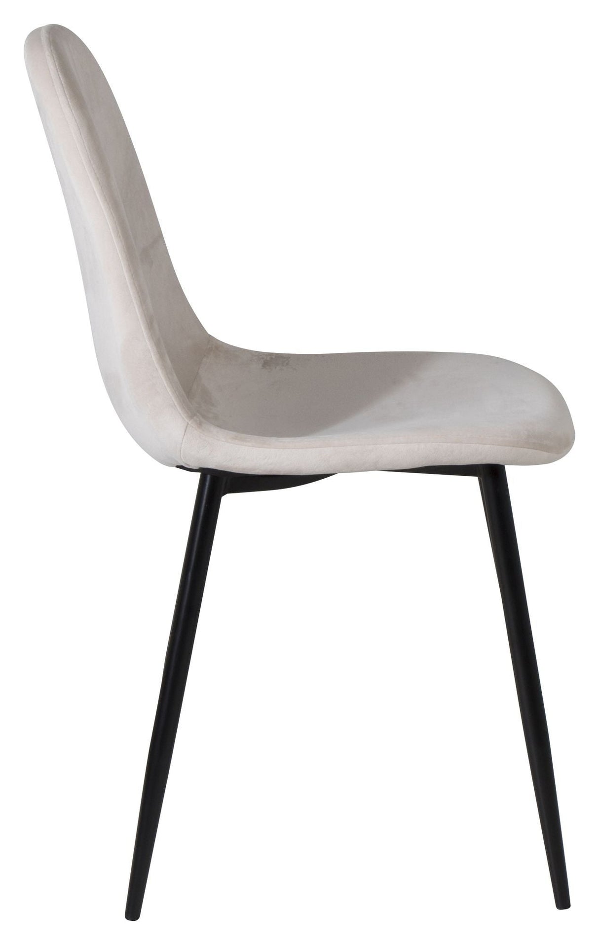 Polar Dining Chair, Beige Velour, Black Metal Legs