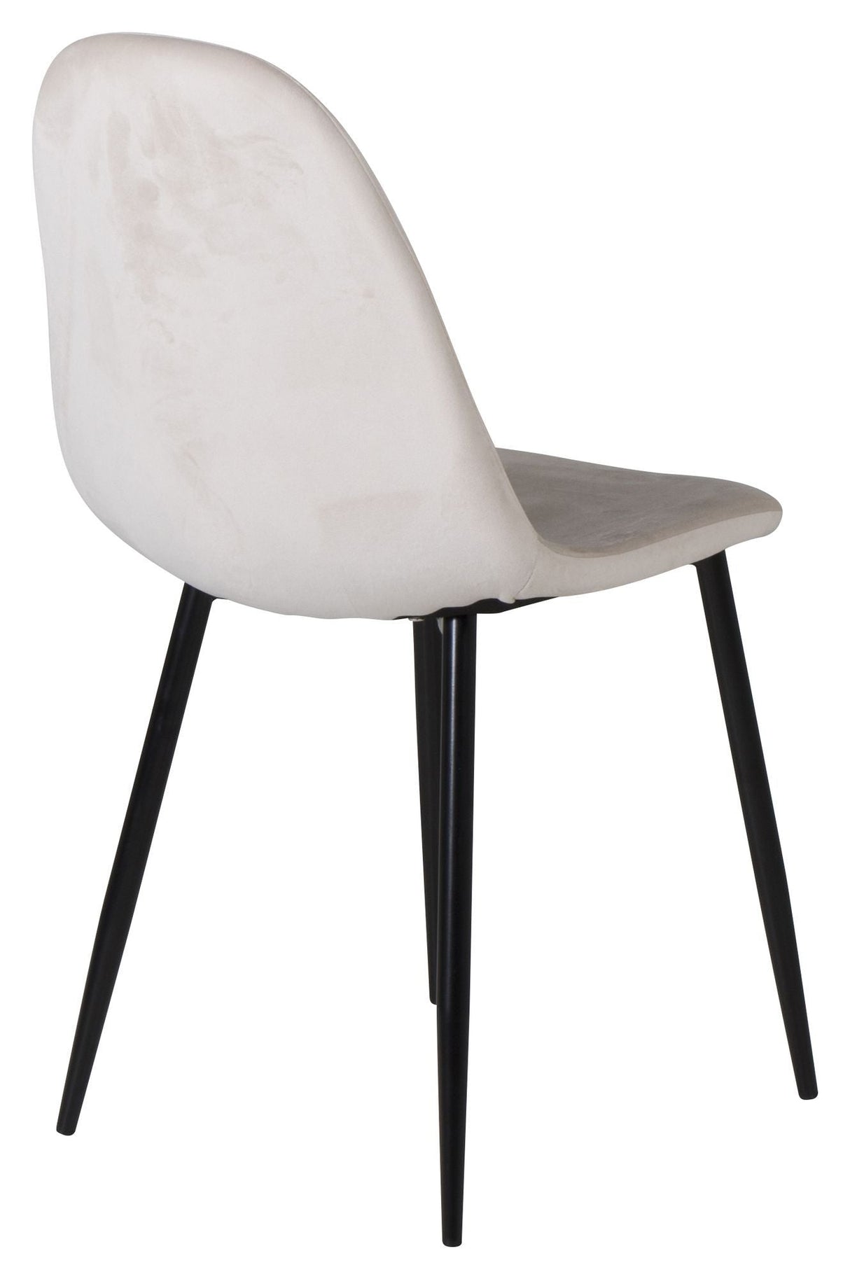 Polar Dining Chair, Beige Velour, Black Metal Legs