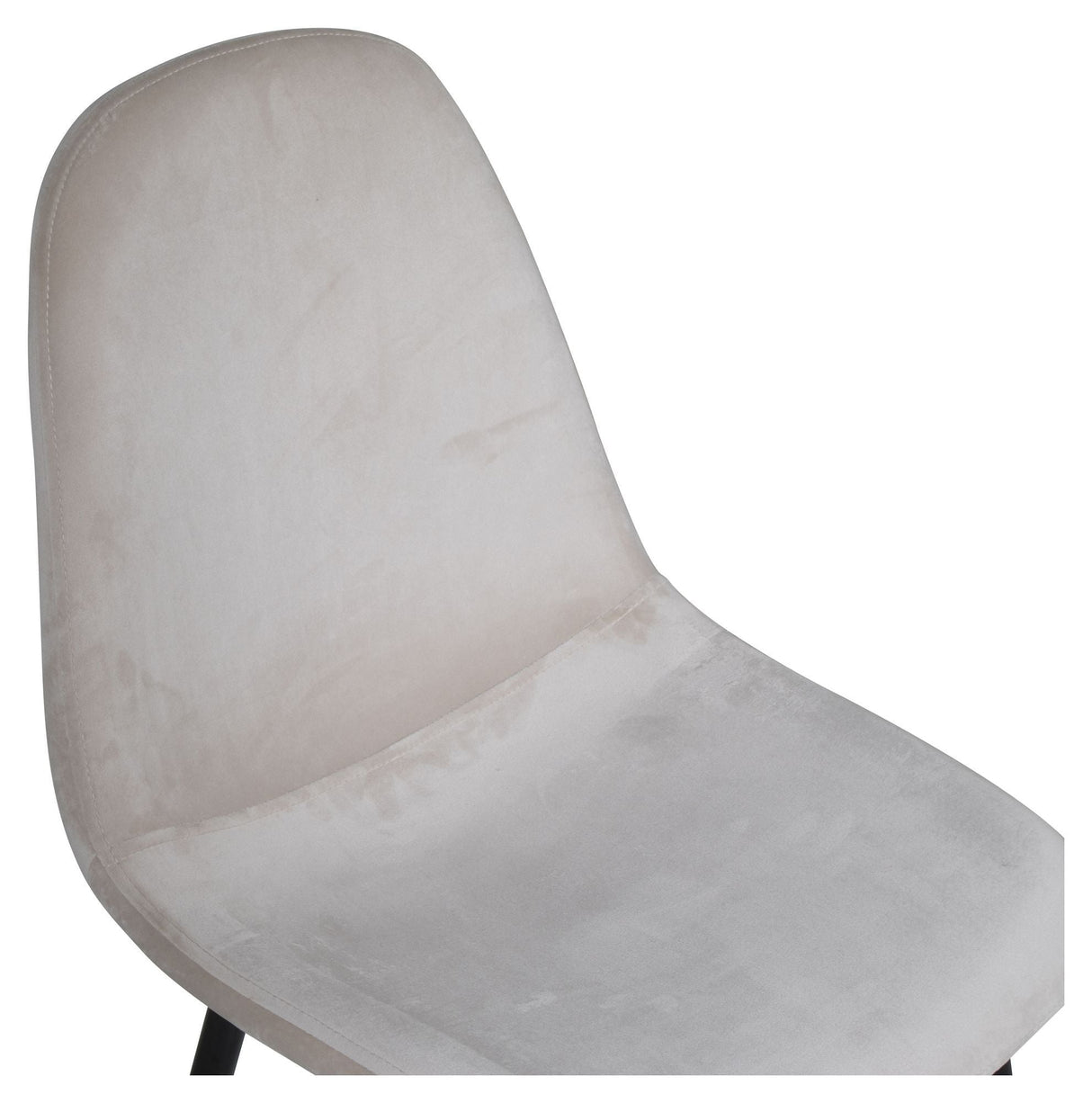 Polar Dining Chair, Beige Velour, Black Metal Legs