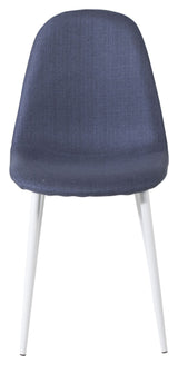 Polar Dining chair, Blue, White metal legs