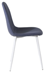 Polar Dining chair, Blue, White metal legs