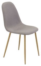 Polar Dining chair, Gray, Oak metal legs