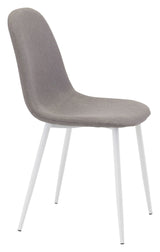 Polar Dining chair, Gray, White metal legs