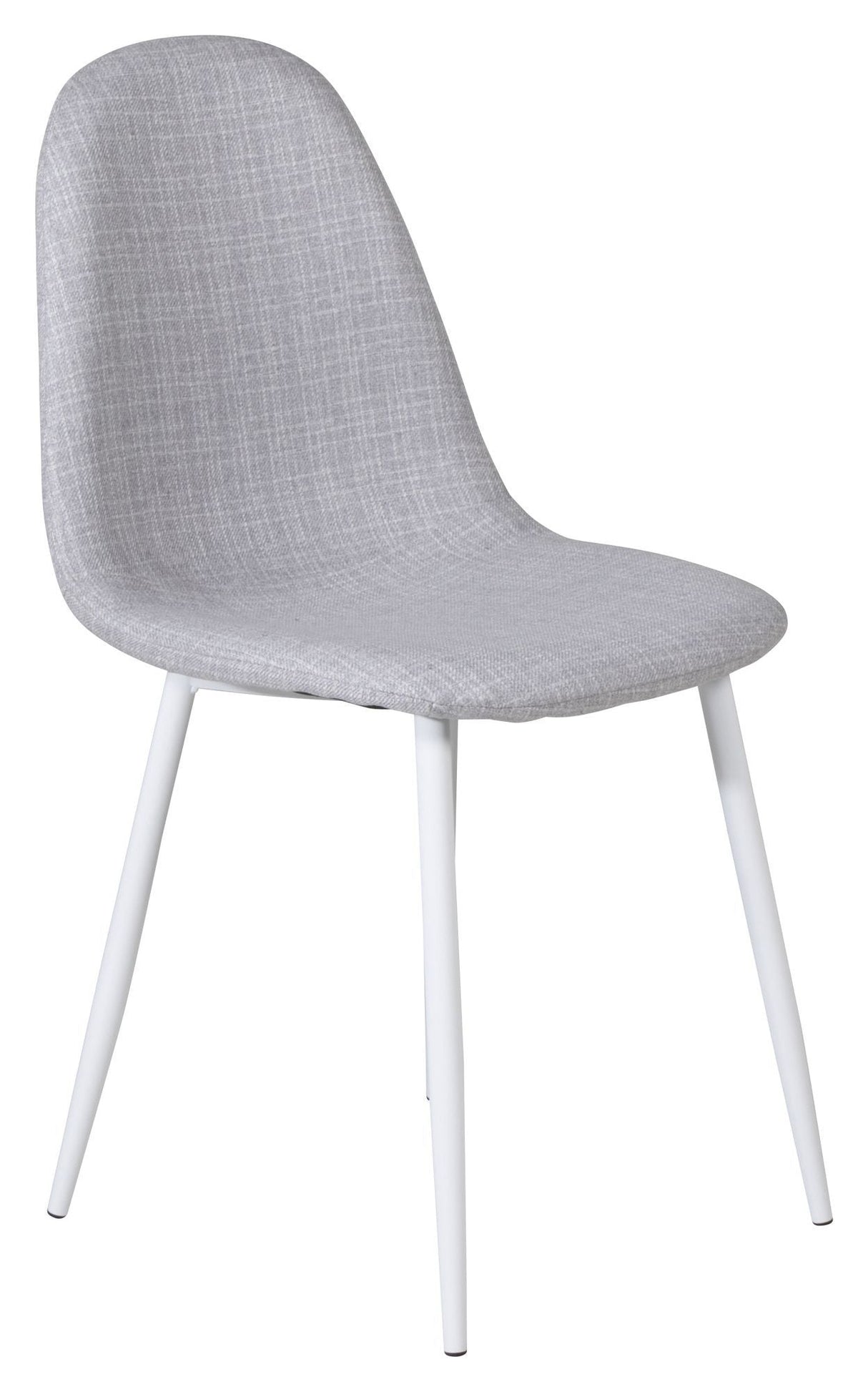 Polar Dining chair, Gray melange, White metal legs