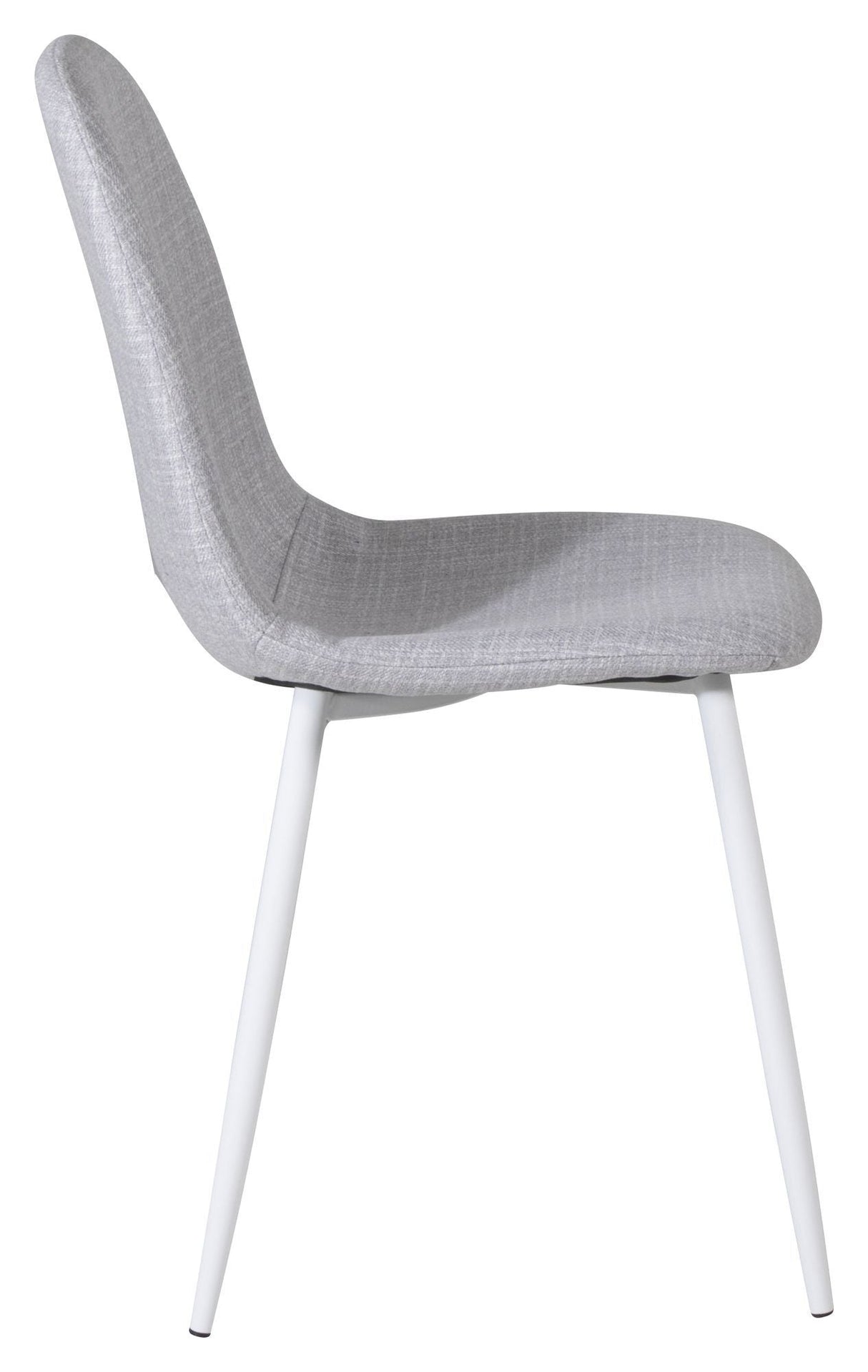 Polar Dining chair, Gray melange, White metal legs