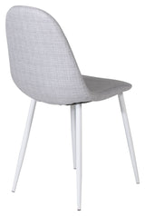 Polar Dining chair, Gray melange, White metal legs