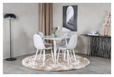 Polar Dining chair, Gray melange, White metal legs