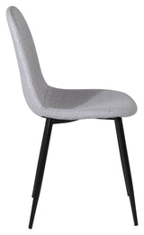 Polar Dining chair, Gray melange, Black metal legs