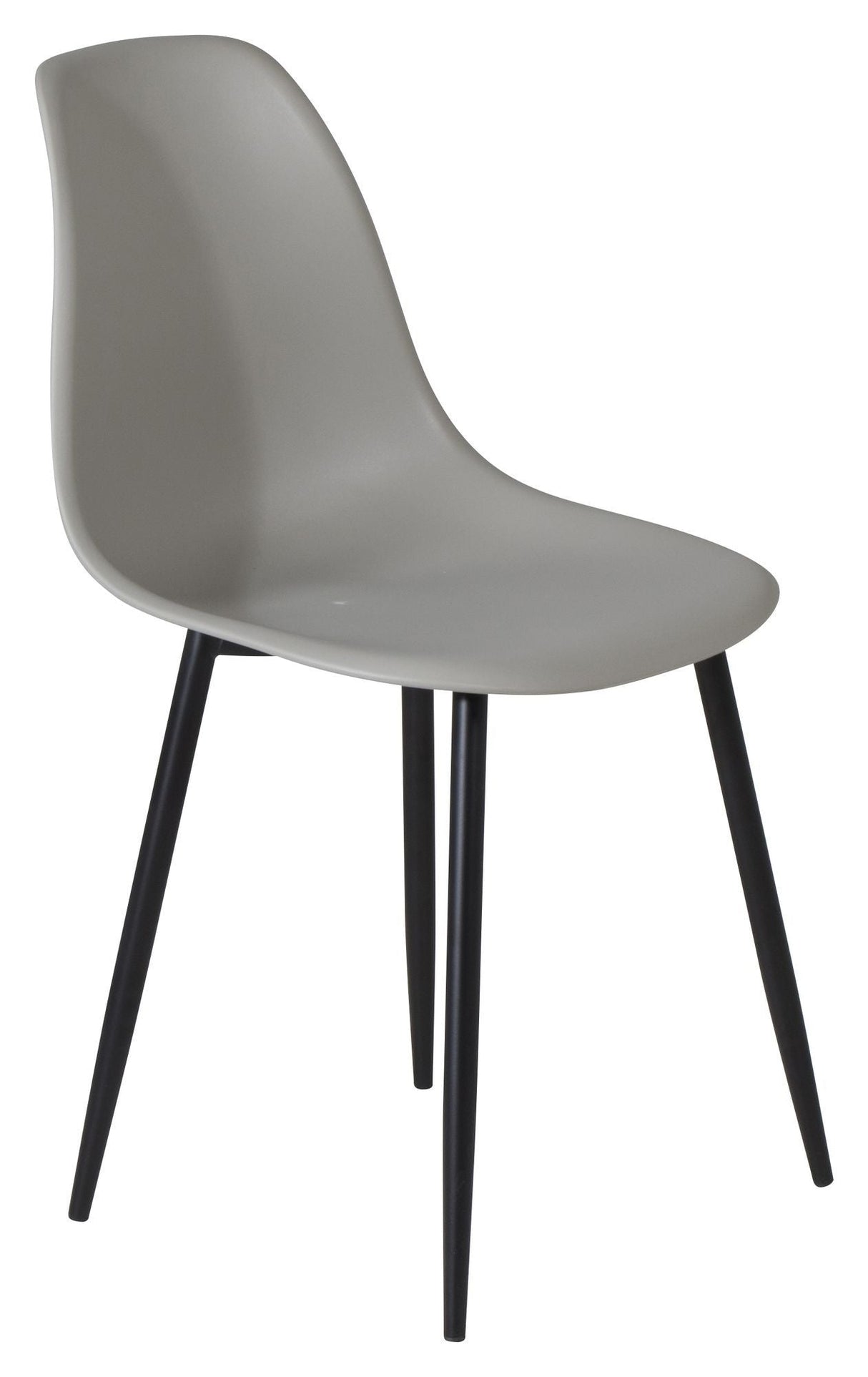 Polar Dining chair, Gray plastic, Black metal legs