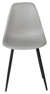 Polar Dining chair, Gray plastic, Black metal legs