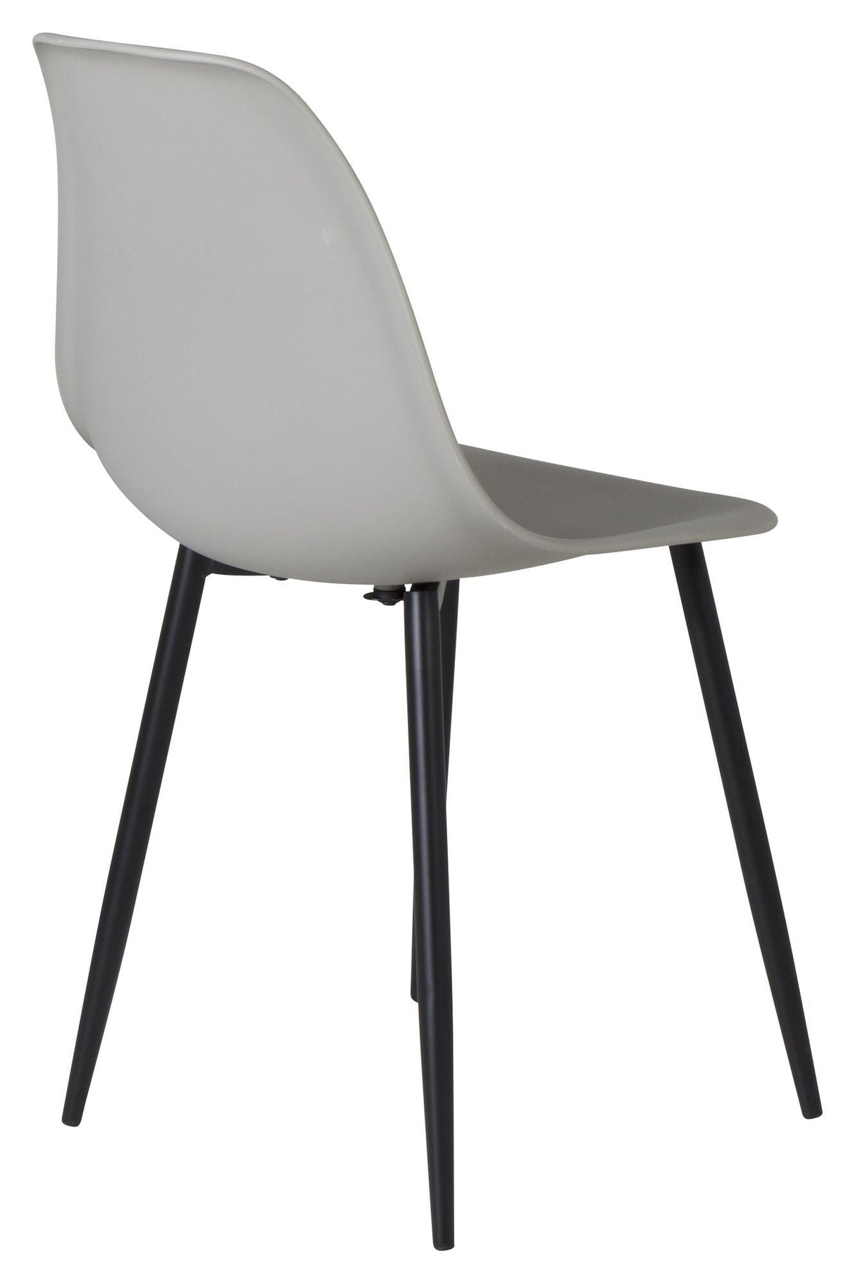 Polar Dining chair, Gray plastic, Black metal legs