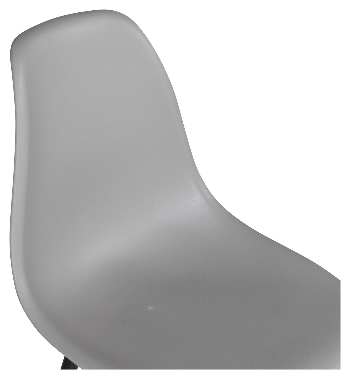 Polar Dining chair, Gray plastic, Black metal legs