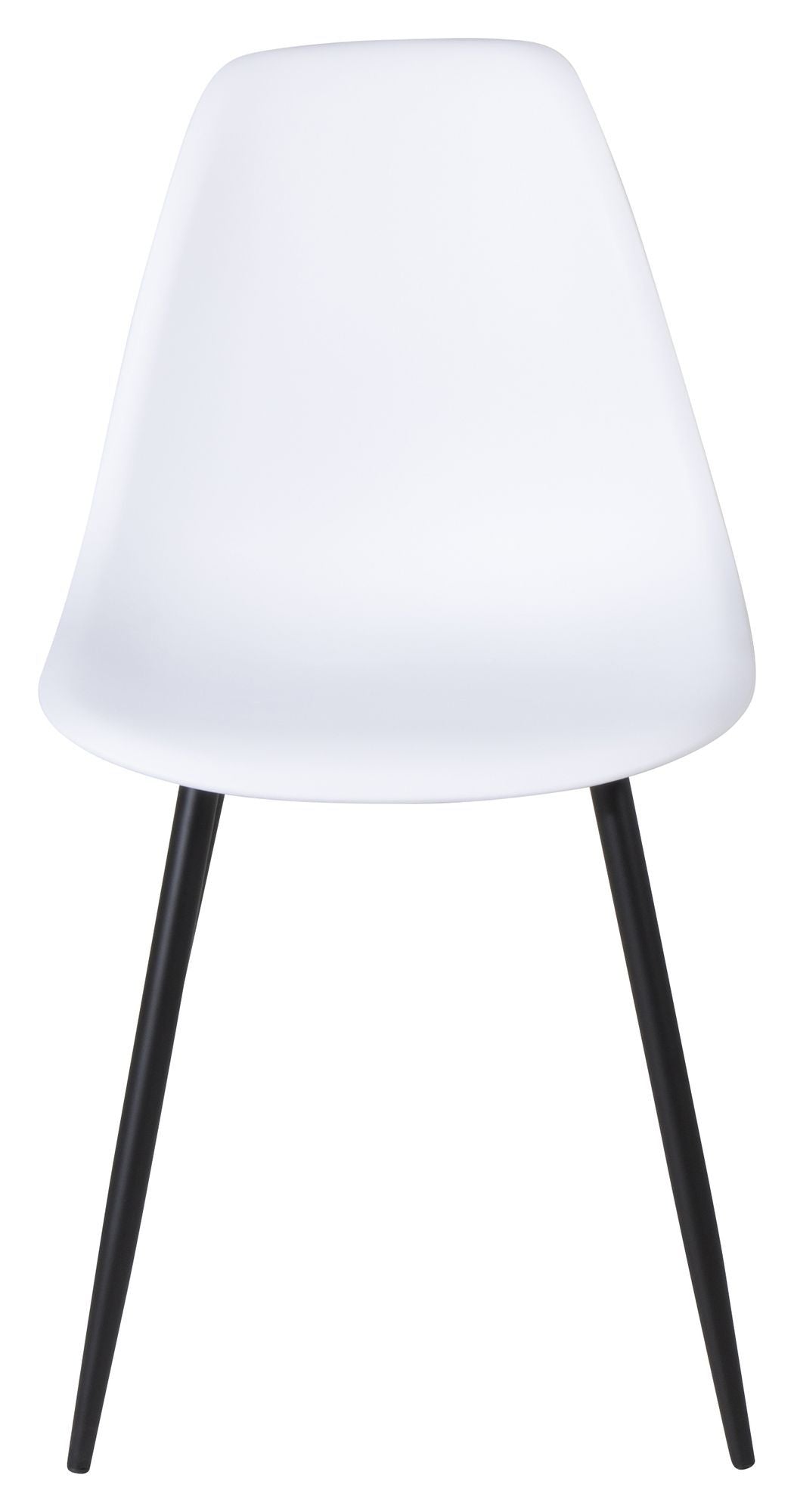 Polar Dining chair, White plastic, Black metal legs