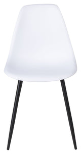 Polar Dining chair, White plastic, Black metal legs