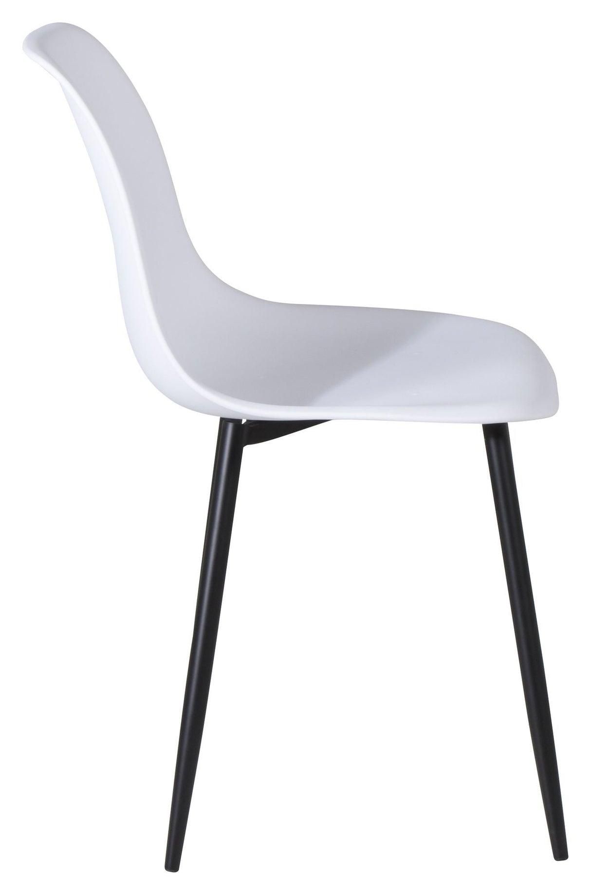 Polar Dining chair, White plastic, Black metal legs