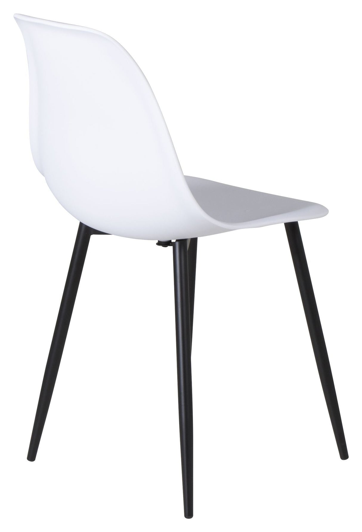 Polar Dining chair, White plastic, Black metal legs