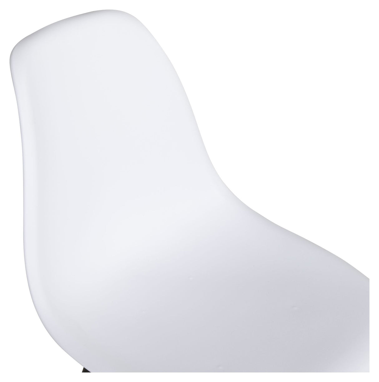 Polar Dining chair, White plastic, Black metal legs