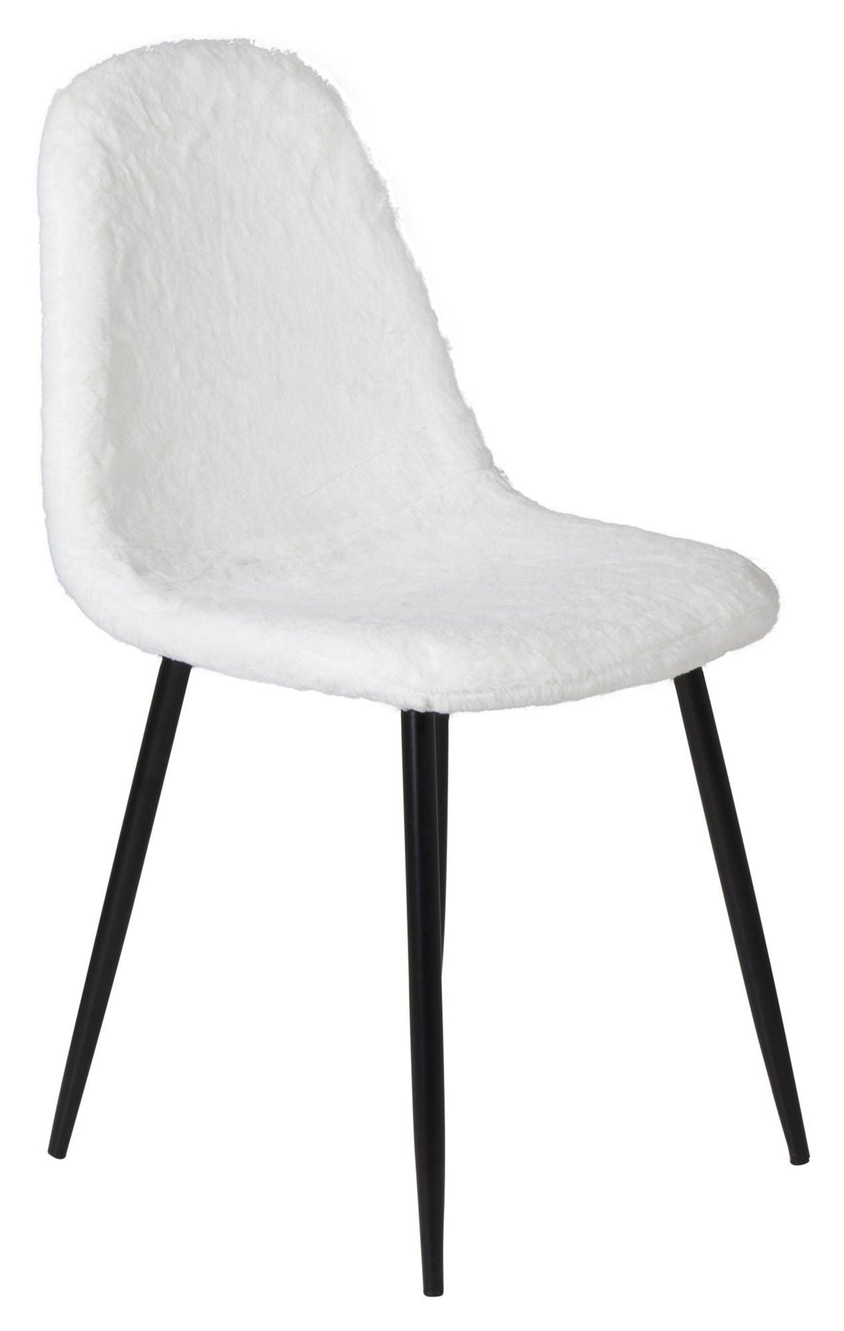 Polar Dining chair, White, Black metal legs