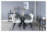 Polar Dining chair, White, Black metal legs