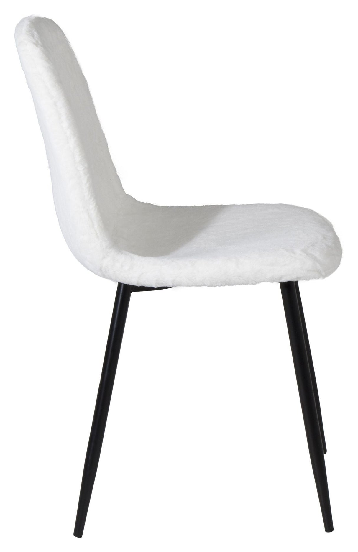 Polar Dining chair, White, Black metal legs