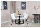 Polar Dining chair, White, Black metal legs