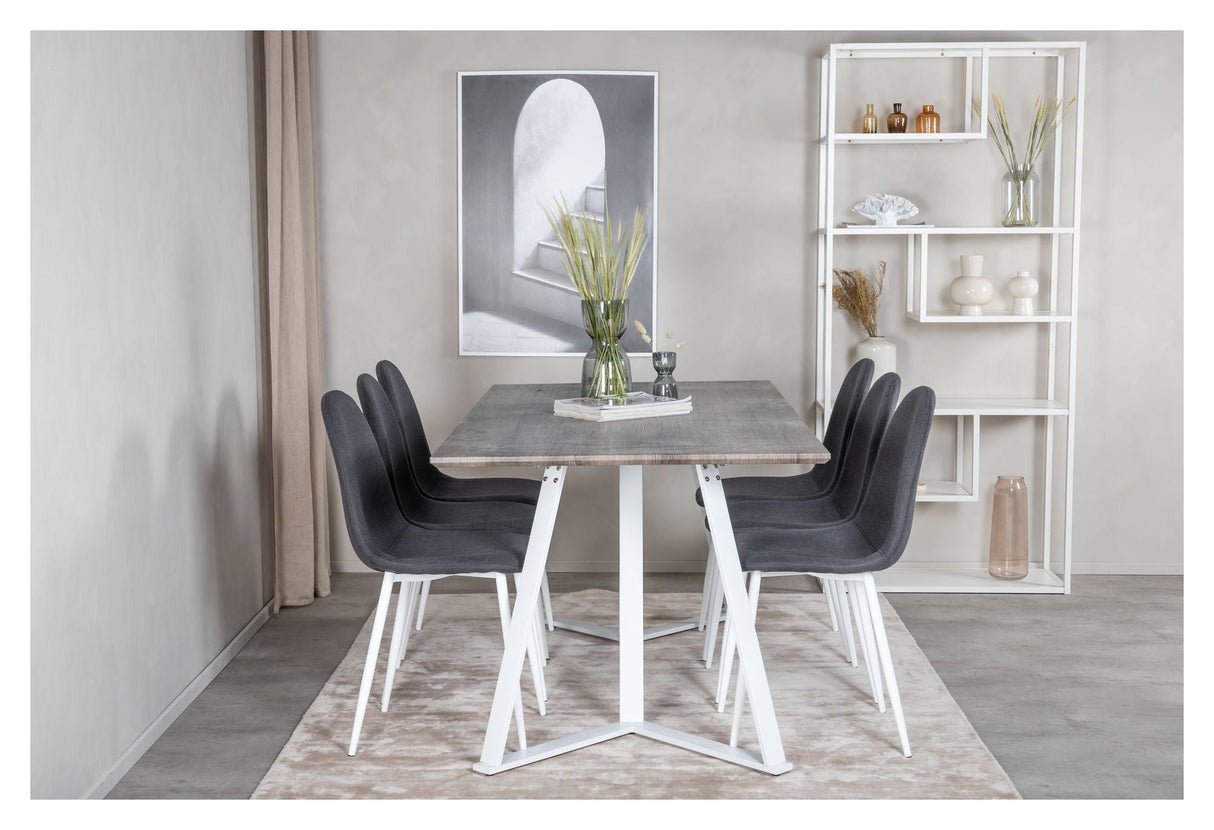 Polar Dining chair, Black, White metal legs