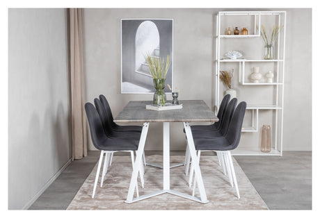 Polar Dining chair, Black, White metal legs