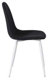 Polar Dining chair, Black, White metal legs