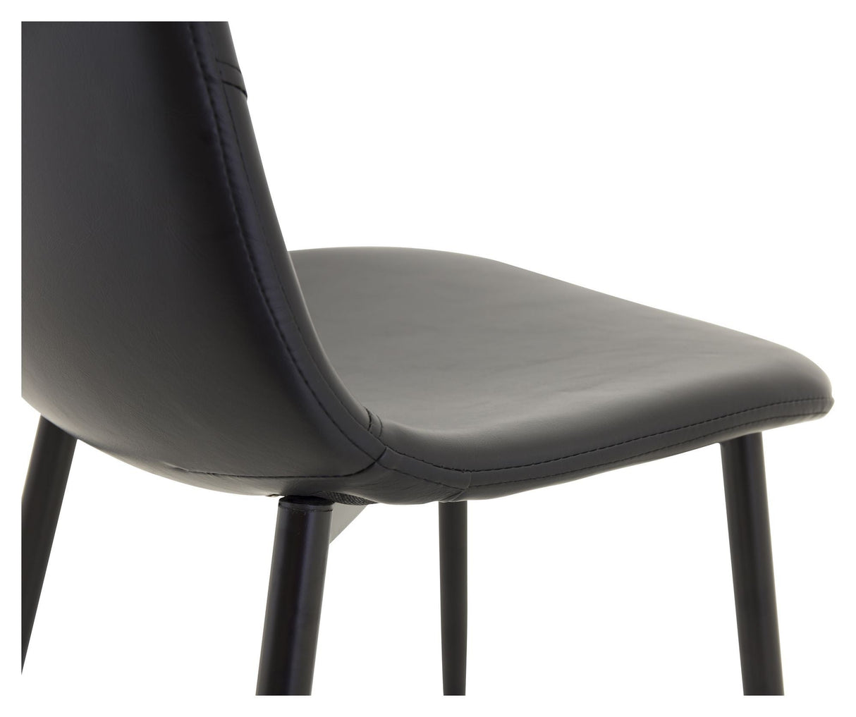 Polar Dining Chair, Black Leatherette