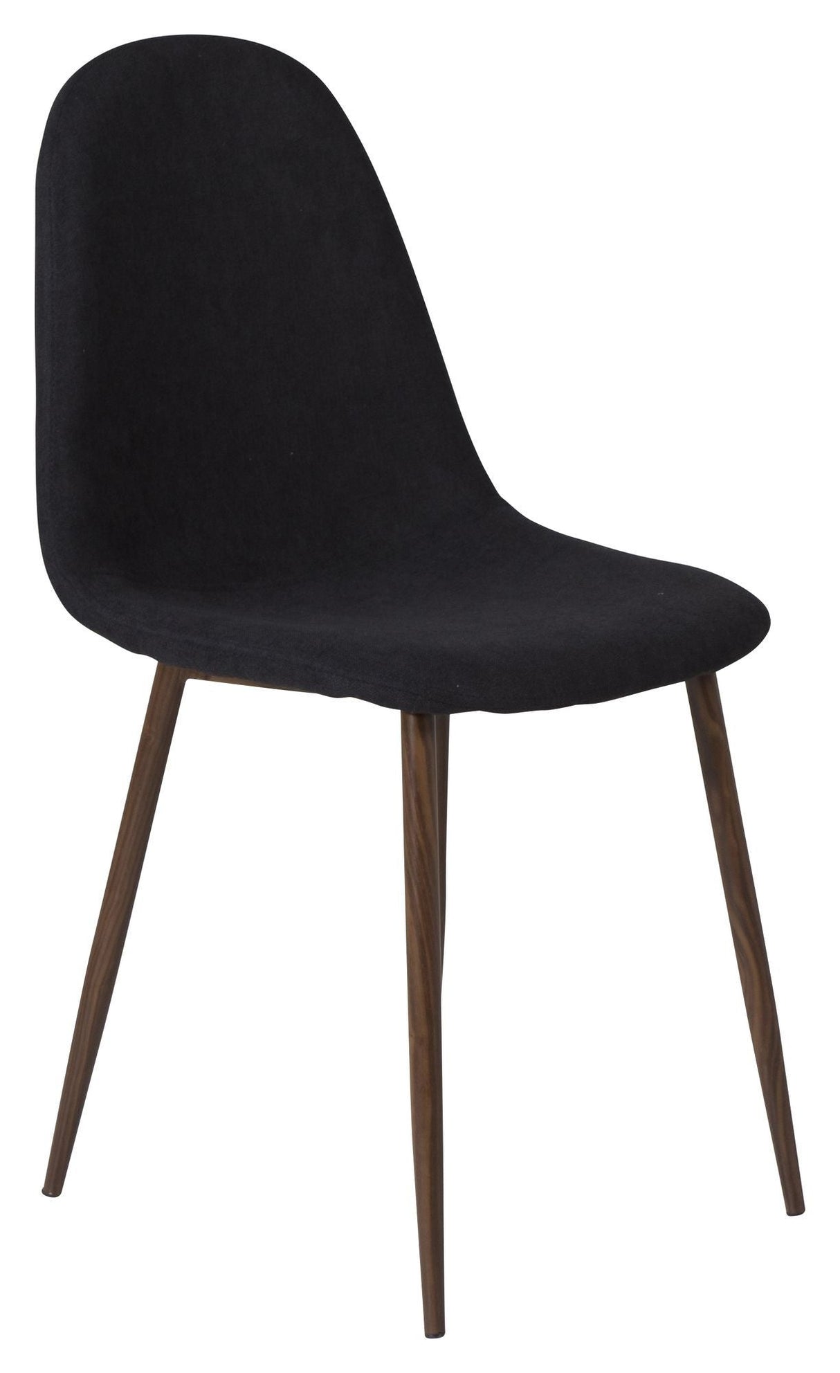 Polar Dining chair, Black, Walnut metal legs