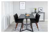 Polar Dining chair, Black, Walnut metal legs