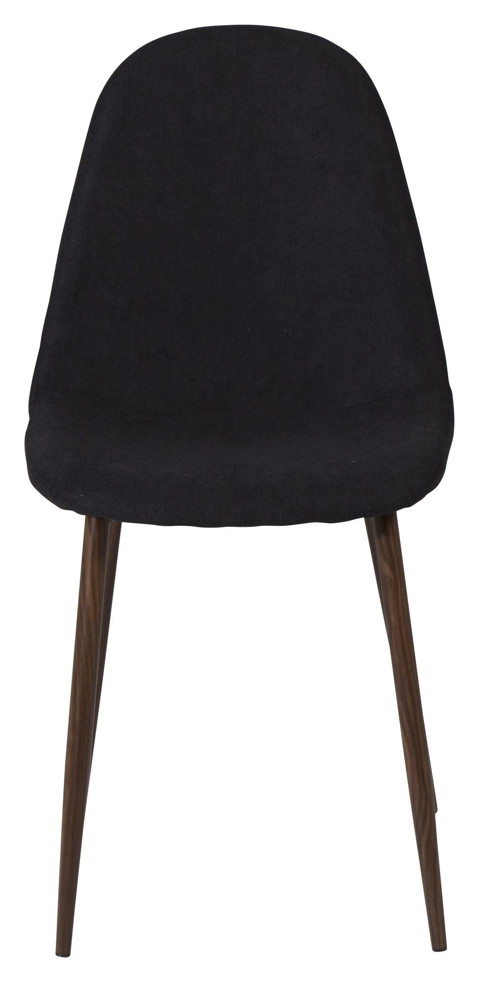 Polar Dining chair, Black, Walnut metal legs