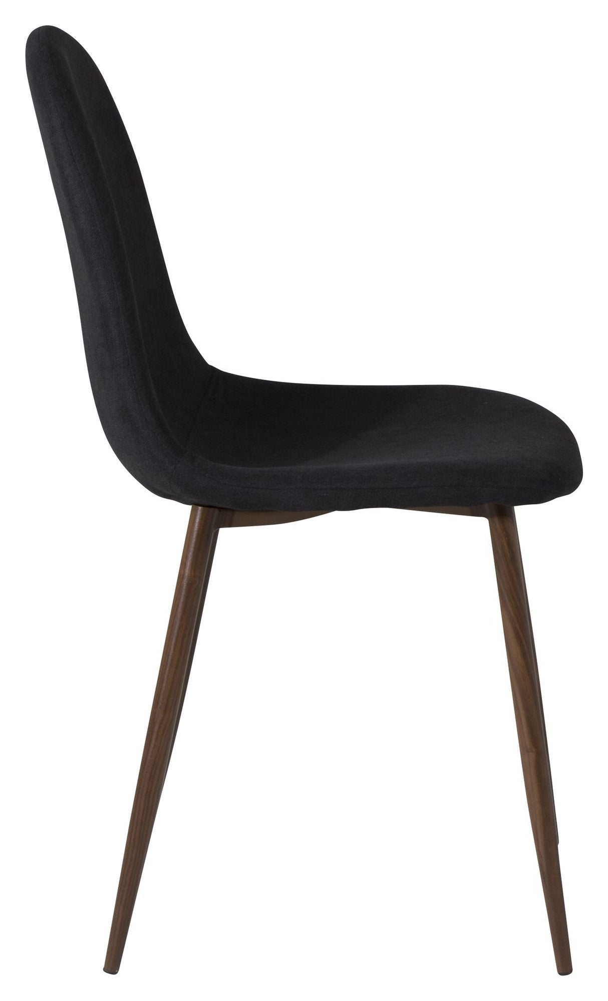 Polar Dining chair, Black, Walnut metal legs