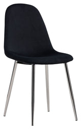 Polar Dining chair, Black velvet, Chrome