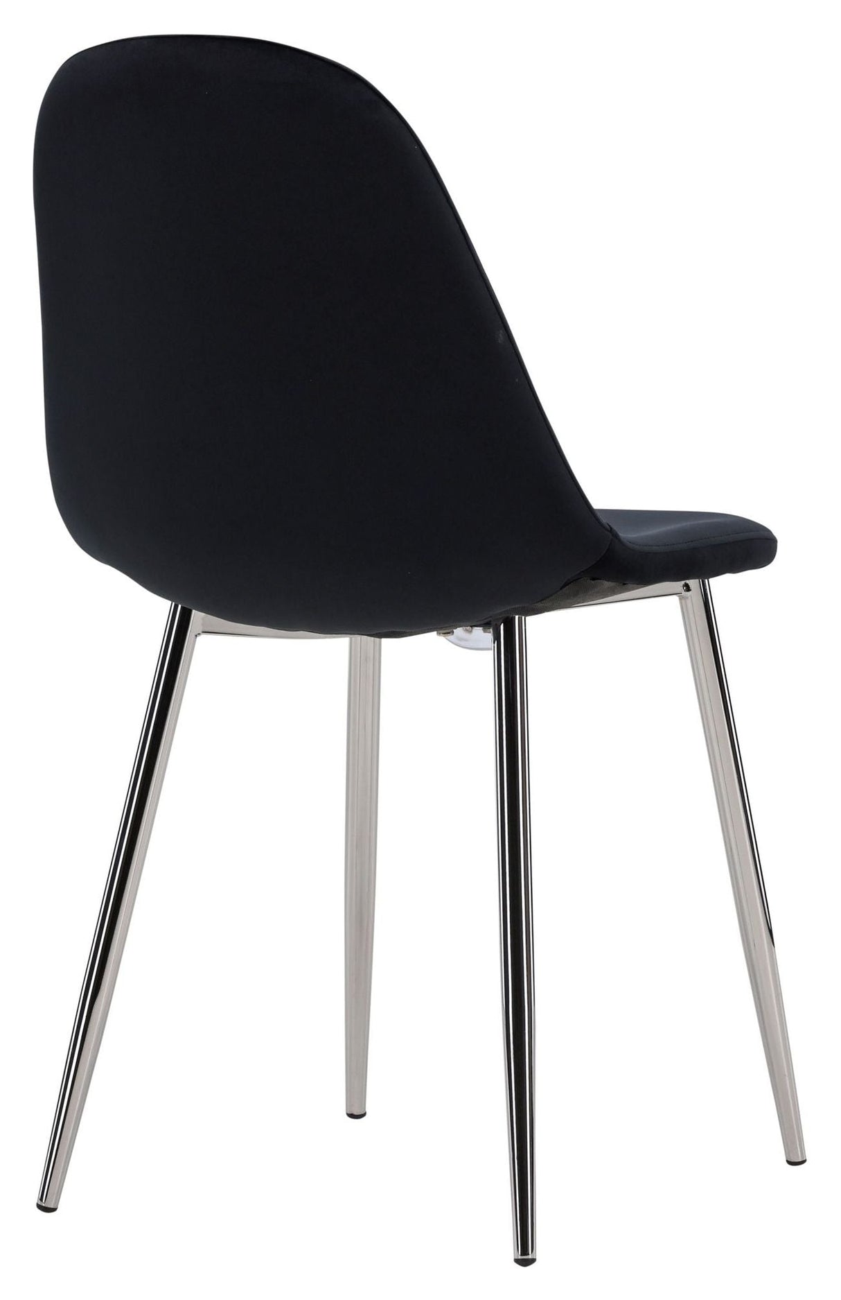 Polar Dining chair, Black velvet, Chrome