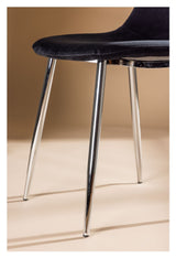 Polar Dining chair, Black velvet, Chrome