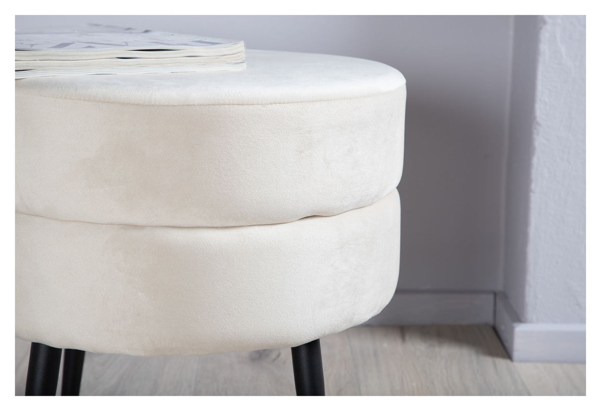 Pot Pouf, Beige Velour